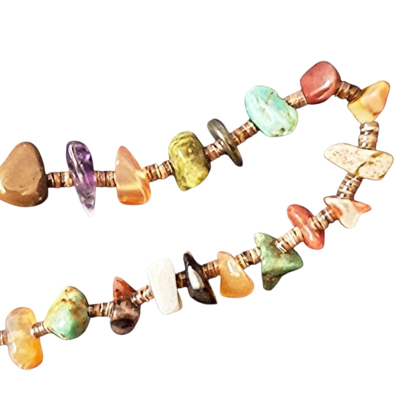 ✨️Zuni Multi-Semiprecious Gemstone Heishi Necklace!